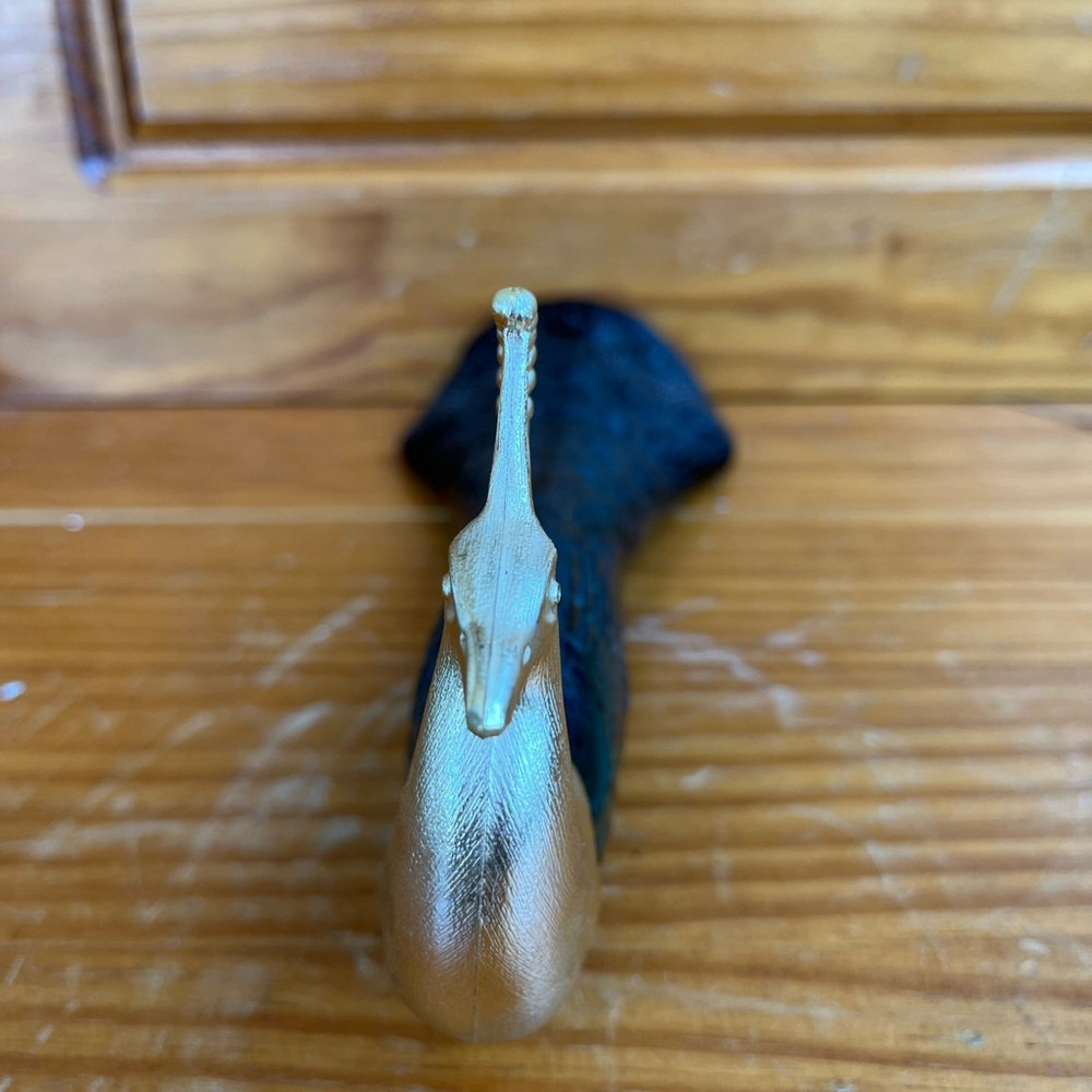 Vintage Avon Bottle Peacock Blue and Gold Colors. Bottle half Full - Picture 7 of 7